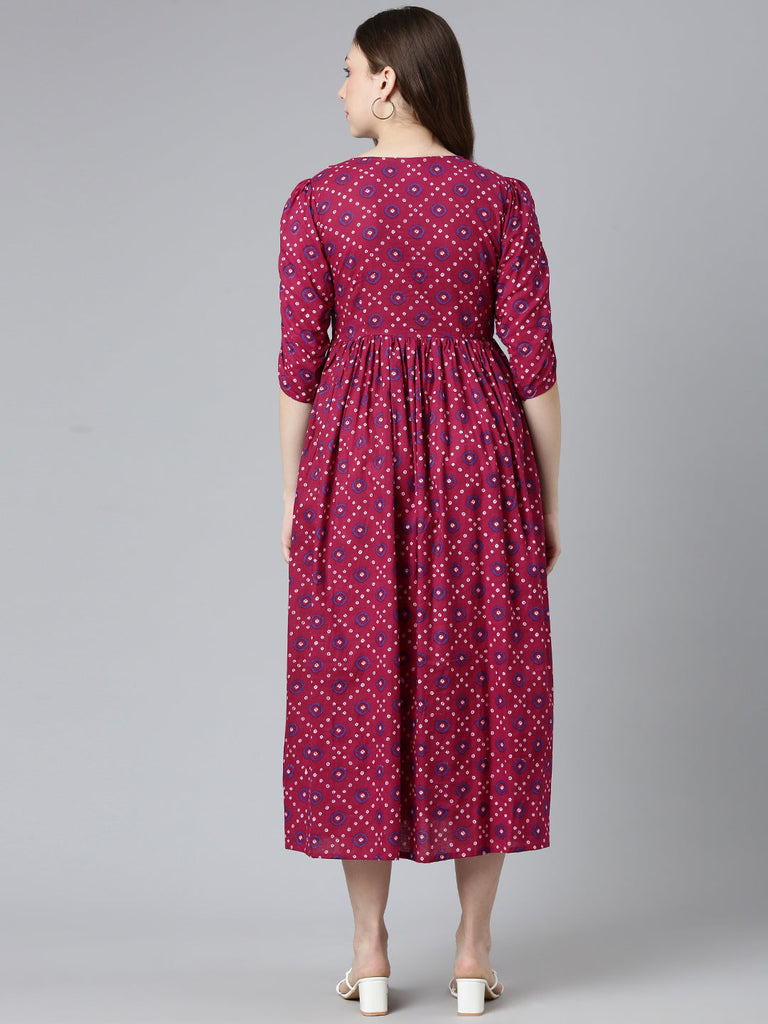 Magenta maternity dress
