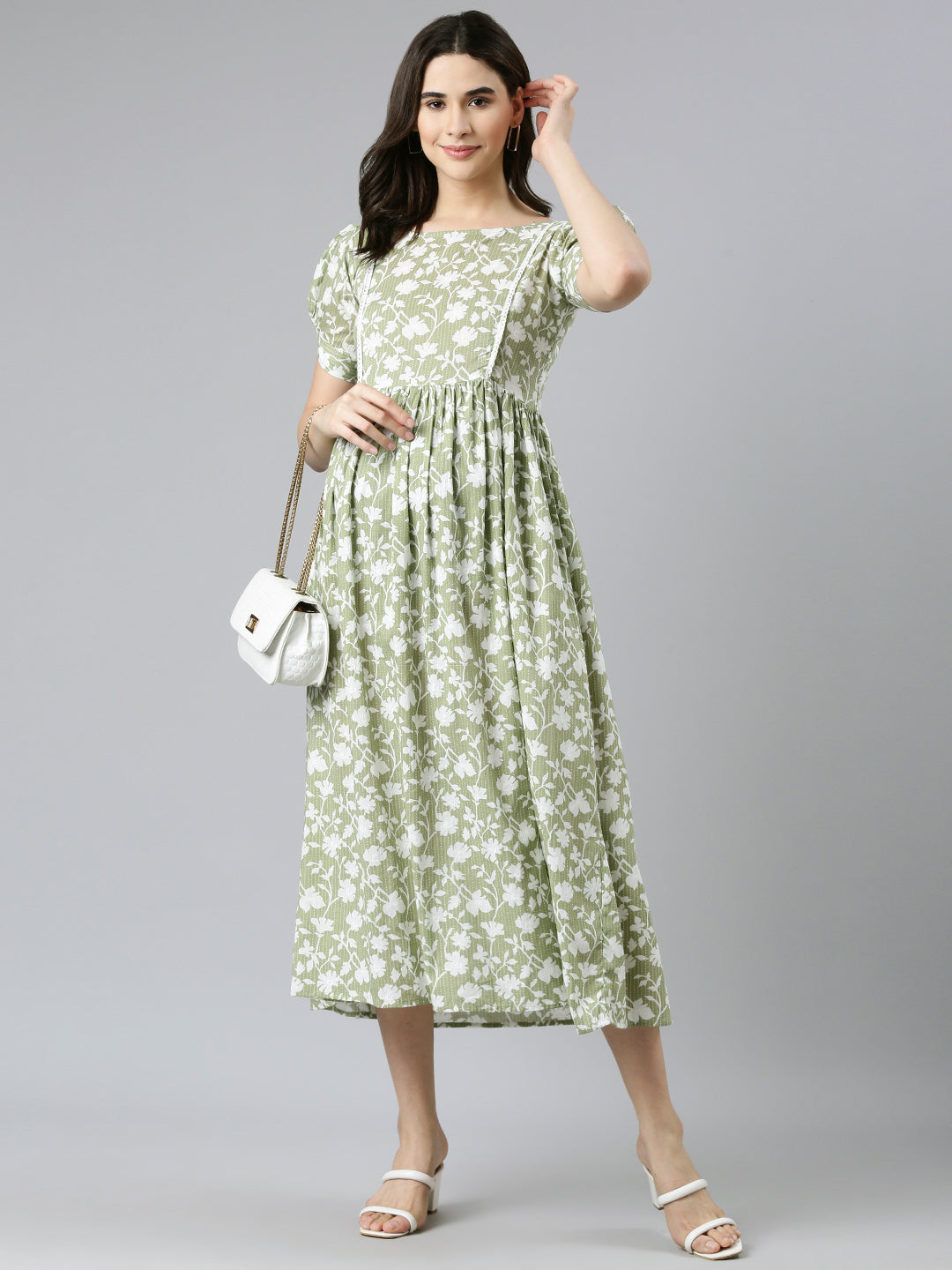 Olive Green maternity dress The Anarkali Shop Olive Green maternity dress The Anarkali Shop